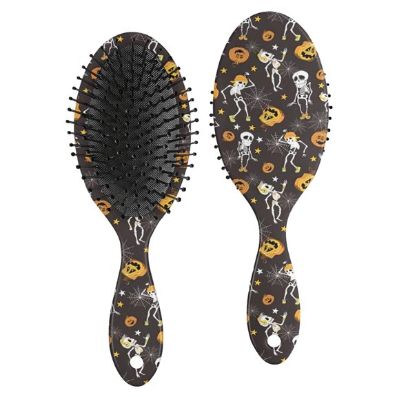 Dancing Skeletons Halloween Pattern Hair Brush,Girls Detangling Hair Brush,Glide Through Tangles with Ease for Wet & Dry Hair,8.8"X2.8"