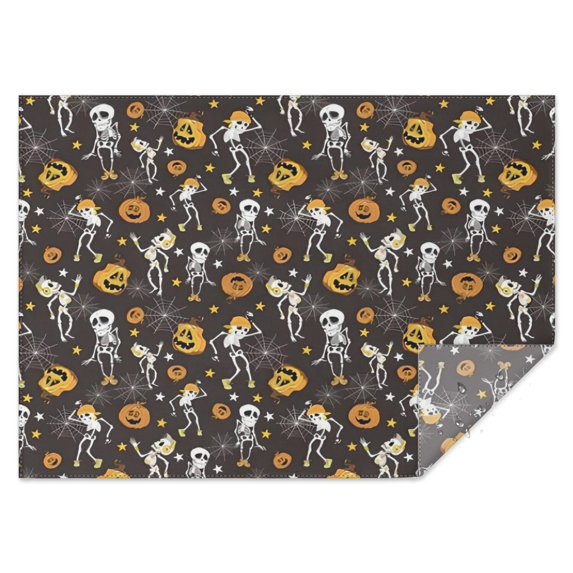 Dancing Skeletons Halloween Pattern Rectangle Tablecloth 60"x84",Waterproof Polyester Rectangle Table Cloth, Wipeable Spillproof Polyester Tablecloth for Dining, Camping, Indoor and Outdoor