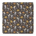 thumbnail image 1 of Dancing Skeletons Halloween Pattern Square Fitted Tablecloth with Elastic Edge,Square Table Cover,Washable Elastic Table Cover for Home Kitchen Party Decor 36"x36", 1 of 6