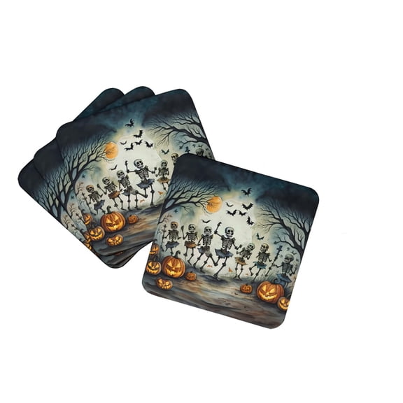 Dancing Skeletons Spooky Halloween Foam Coasters