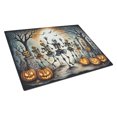 thumbnail image 1 of Dancing Skeletons Spooky Halloween Glass Cutting Board Large 12 in x 15 in, 1 of 5