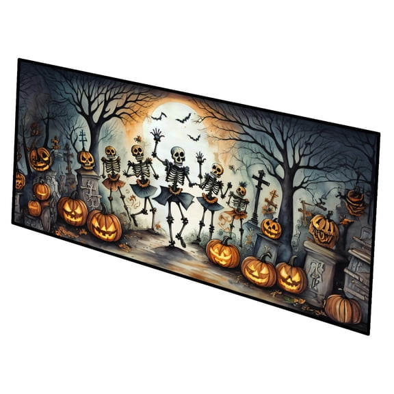 Dancing Skeletons Spooky Halloween Indoor / Outdoor Runner Mat 28x58 58 in x 28 in