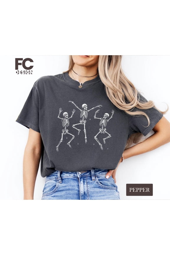 Dancing Skull Lovers Gag Graphic T-Shirt All Size S-3XL