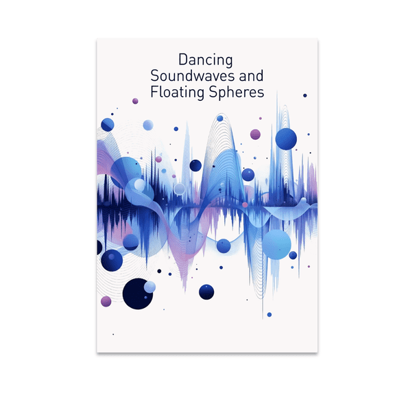 Dancing Soundwaves and Floating Spheres - Abstract Audio Art Lover - 13x19 Poster Print