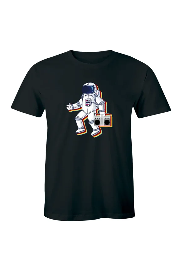 Dancing Spaceman Astronaut T-Shirt for Men Music Rave Cool Party Tee Shirt