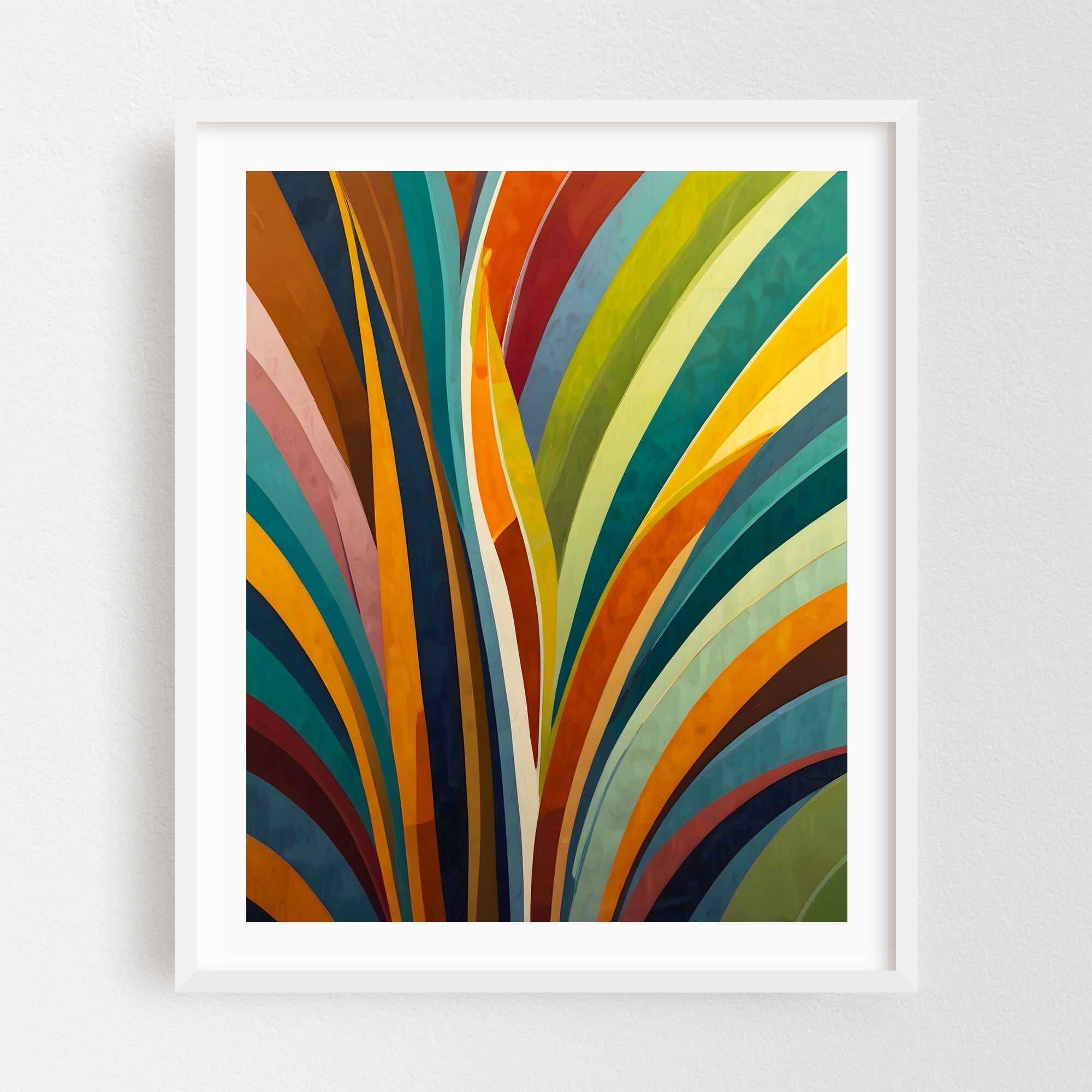 Dancing Stripes in Color - India Illustration Abstract Geometric Modern ...