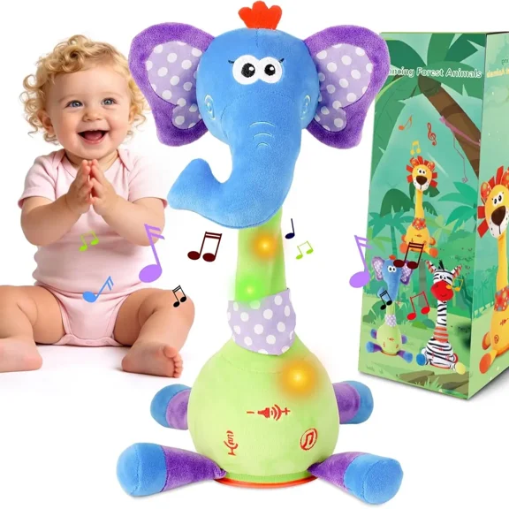 Dancing Talking Giraffe Plush Toy, Adjustable Volume, 10 Kids Songs, Mimicking Recording Repeating What You Say, Glowing Light Up Musical Stuffed Animal, Interactive Tummy Time And Soft Interactive