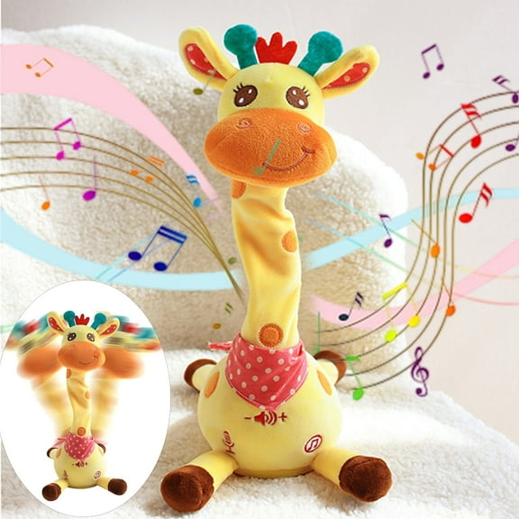 Dancing Talking Giraffe Toy, Interactive Stuffed Repeats What You Say, Sings Children’s Songs with Glowing LED Lights & Energetic Dance, Gift for Toddlers 1-3 Years
