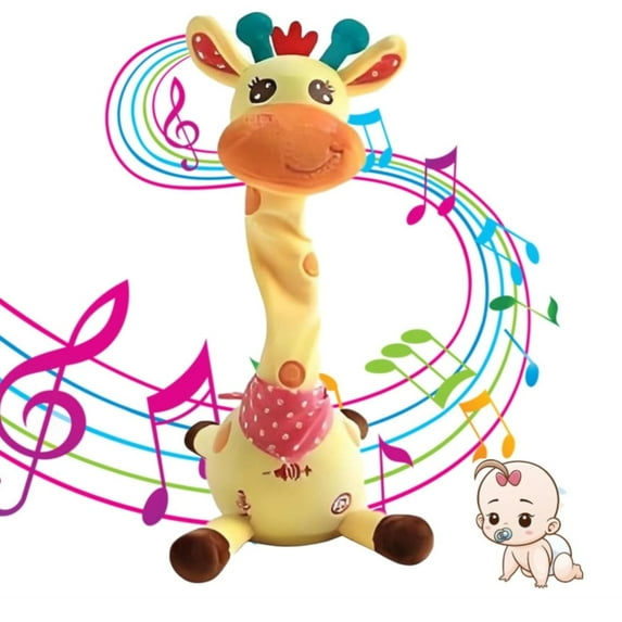 Dancing Talking Giraffe Toy for Toddlers 1-3,Musical Giraffe Sings 10 Children’s Songs,Dances & Repeats What You Say,Glowing Light Up Stuffed Animal with Interactive Voice Imitation,Perfect Baby Gift