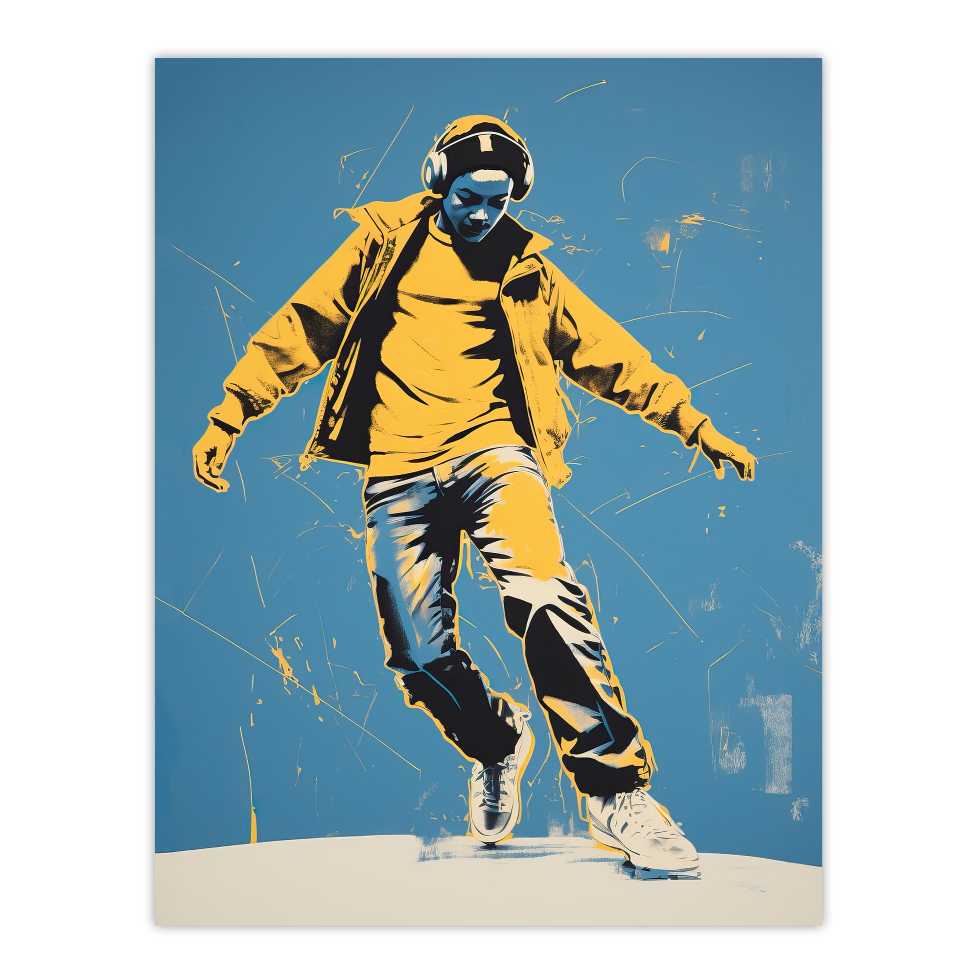 Dancing Through Life Yellow Blue Teen Extra Large XL Wall Art Poster