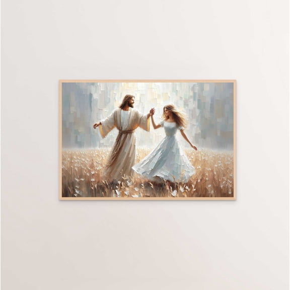 Dancing Together Jesus Woman Poster, Poster Only