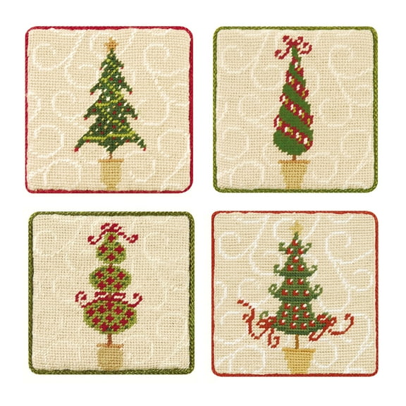 Dancing Tree Petit Point Coaster