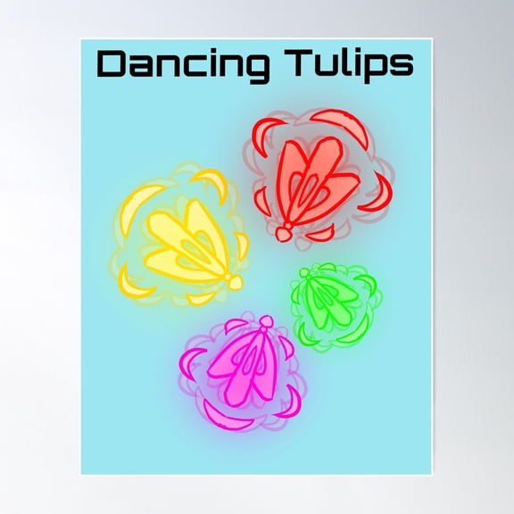Dancing Tulips Fireworks Garden Celebration Unframed Canvas 8x10in