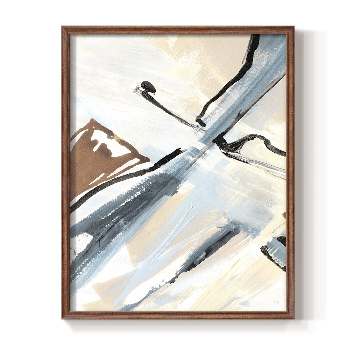 Dancing Wind Revisit I Framed Print in Brown Solid Wood Framed Print No Nail Hanging