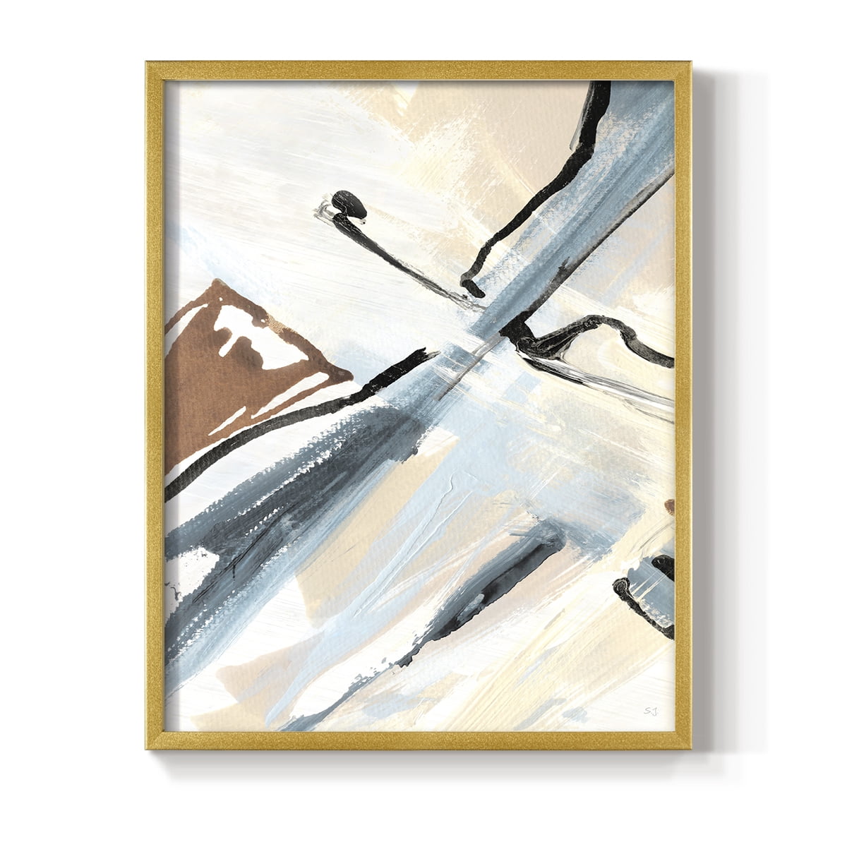 Dancing Wind Revisit I Framed Print in Gold Solid Wood Framed Print No Nail Hanging