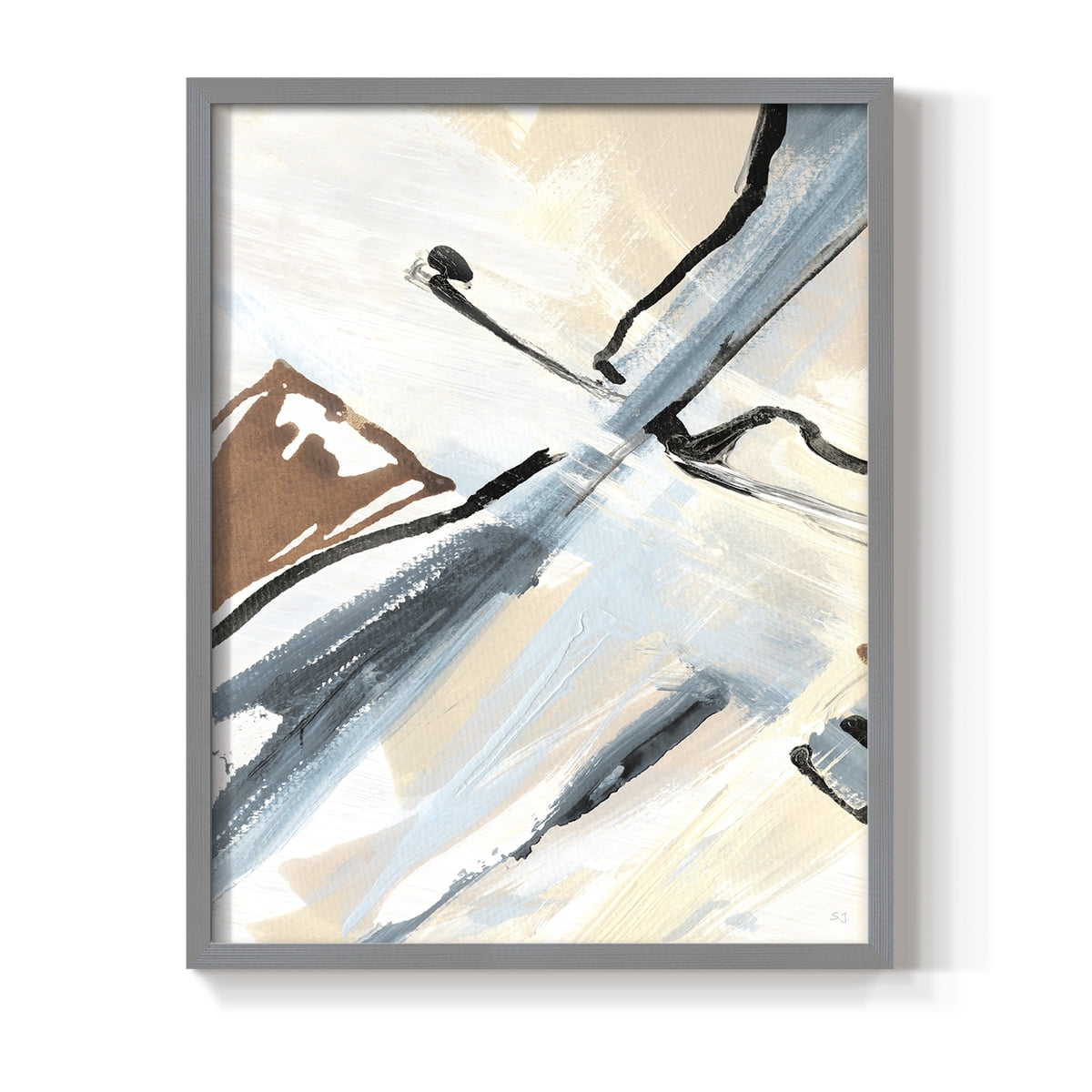Dancing Wind Revisit I Framed Print in Gray Solid Wood Framed Print No Nail Hanging