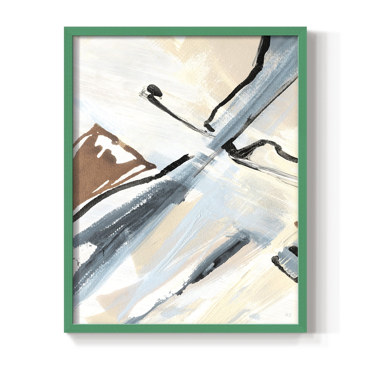 Dancing Wind Revisit I Framed Print in Green Solid Wood Framed Print No Nail Hanging