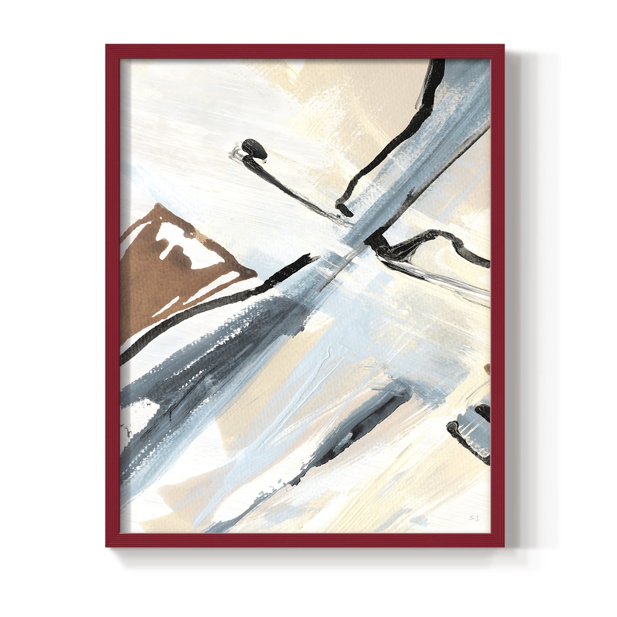 Dancing Wind Revisit I Framed Print in Red Solid Wood Framed Print No Nail Hanging