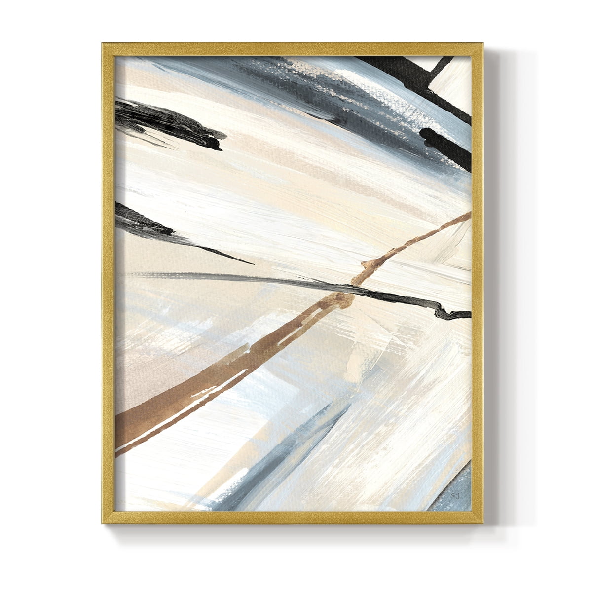 Dancing Wind Revisit II Framed Print in Gold Solid Wood Framed Print No Nail Hanging