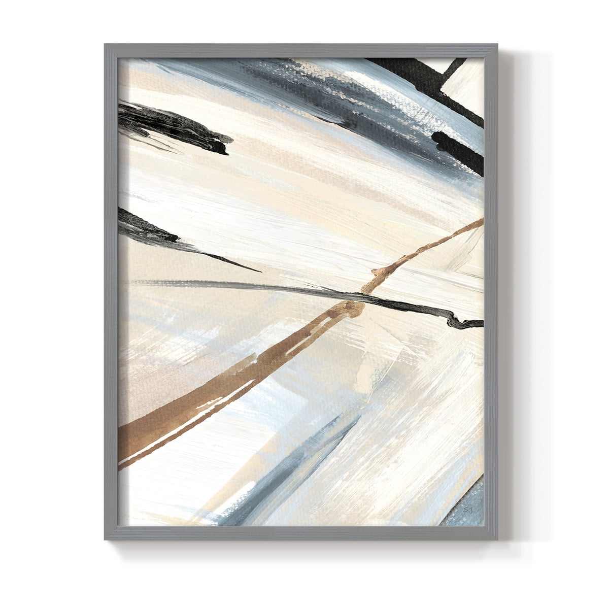 Dancing Wind Revisit II Framed Print in Gray Solid Wood Framed Print No Nail Hanging