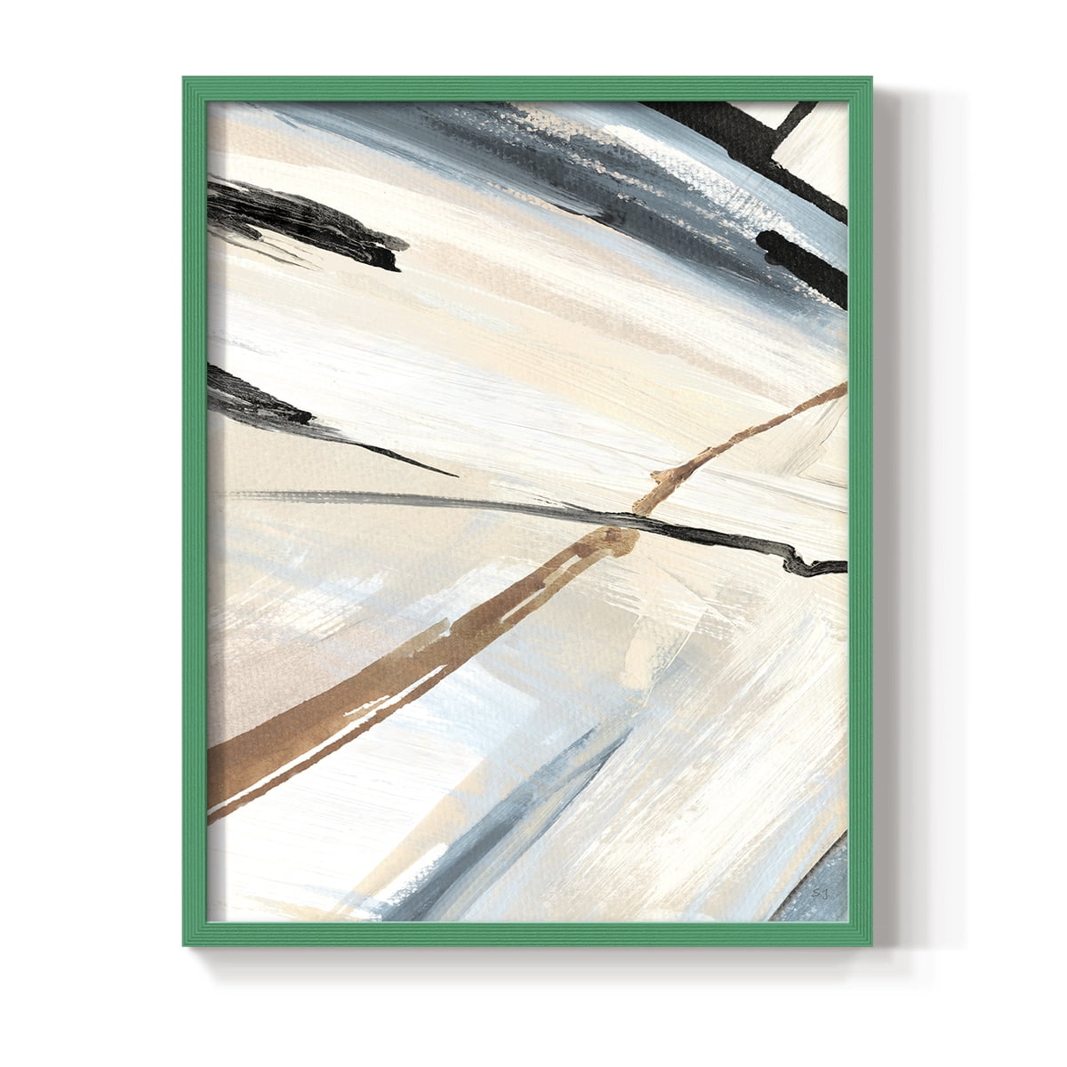Dancing Wind Revisit II Framed Print in Green Solid Wood Framed Print No Nail Hanging