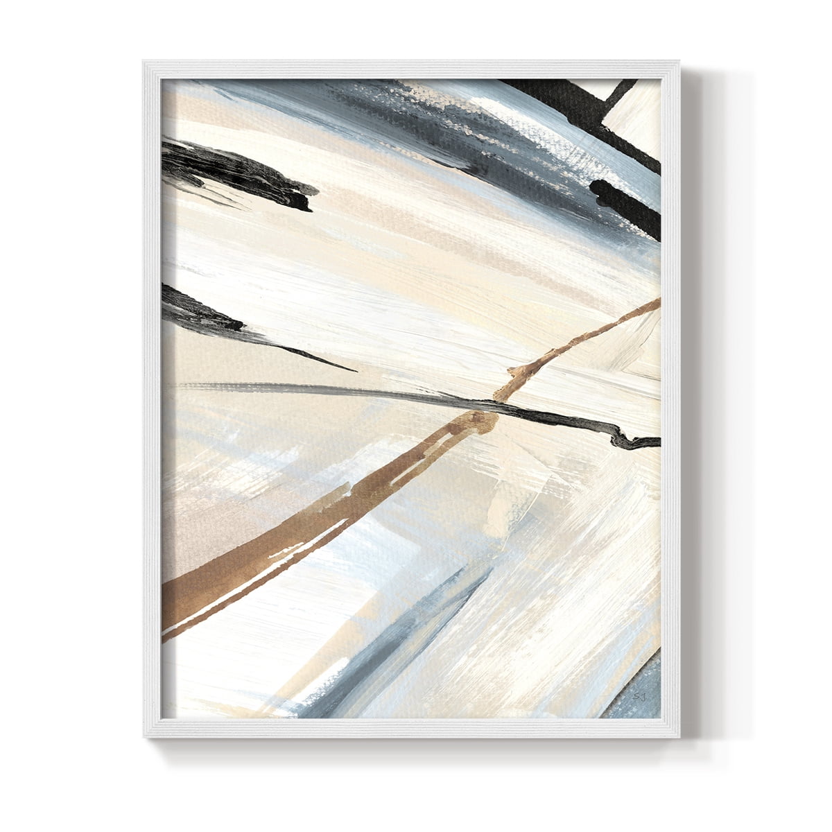 Dancing Wind Revisit II Framed Print in White Solid Wood Framed Print No Nail Hanging