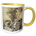 thumbnail image 1 of 3drose, Dancing with the Fairies, Arthur Rackham Fantasy Fairy Painting, 11oz Two-tone Yellow Mug, 1 of 6