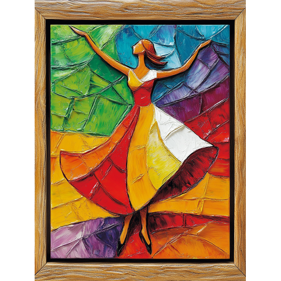 Dancing Woman Oil Painting Decoration/Canvas Art Suitable for Living Room Bedroom Dining Room Office Hotel Gallery Studio Apartment Hallway Cafe Library Study Room and Exhibition Display.