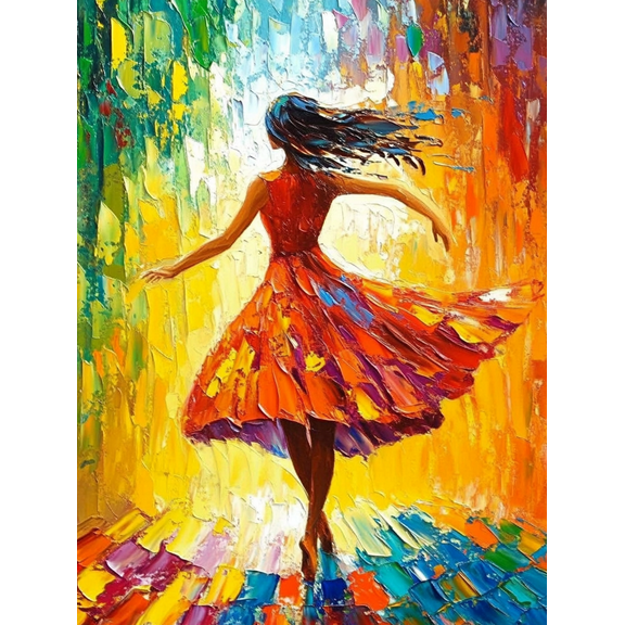 Dancing Woman Oil Painting Decoration/Canvas Art Suitable for Living Room Bedroom Dining Room Office Studio Hallway Girl's Room Art Gallery Cafe Decor.