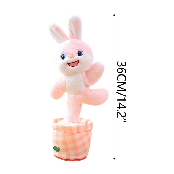 Dancing and Talking Bunny Plush Toy with Music, Interactive Stuffed Animal with Movement for 3+ Years