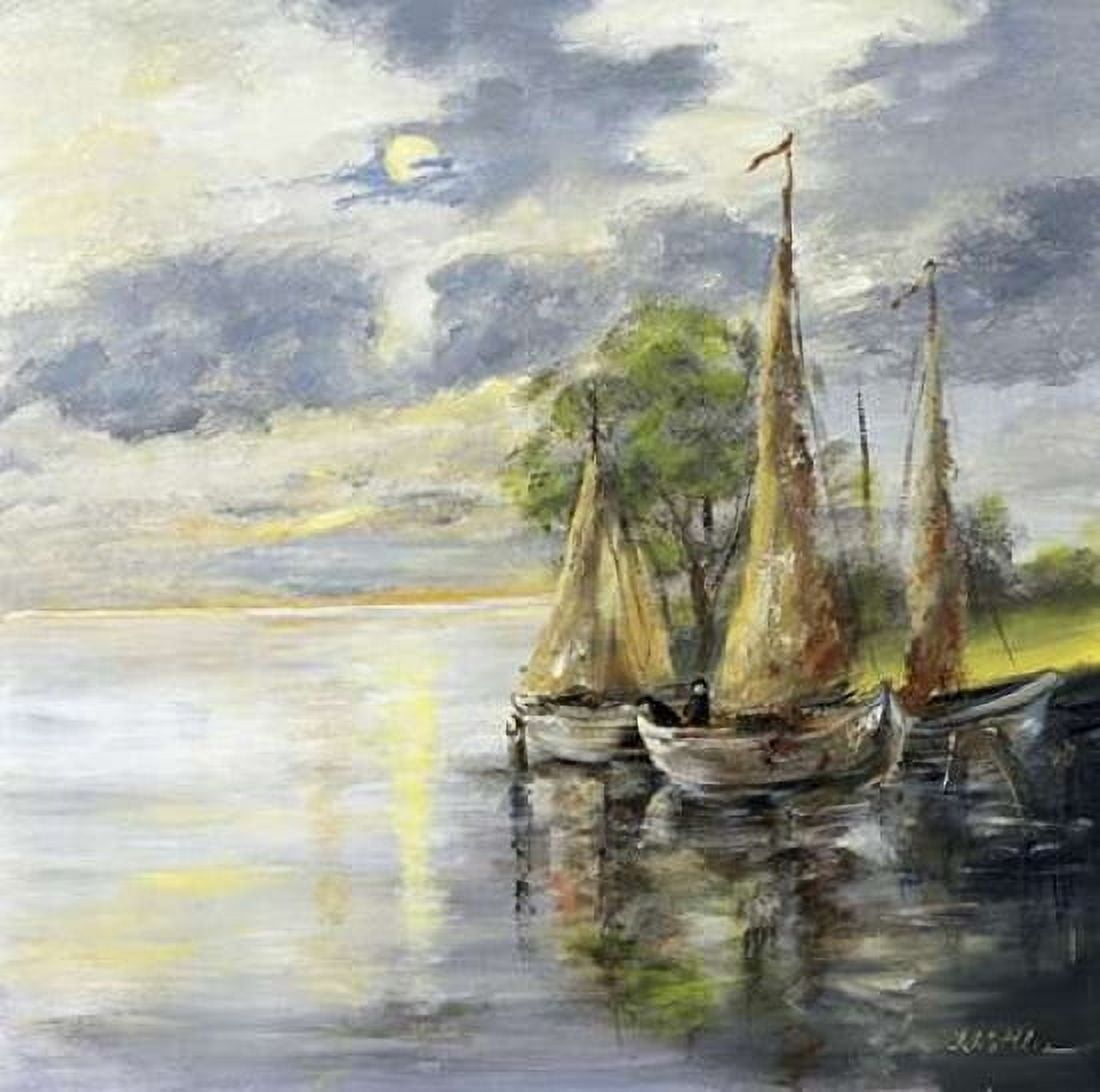 Dancing boats Canvas Art - Katharina Schottler (24 x 24)