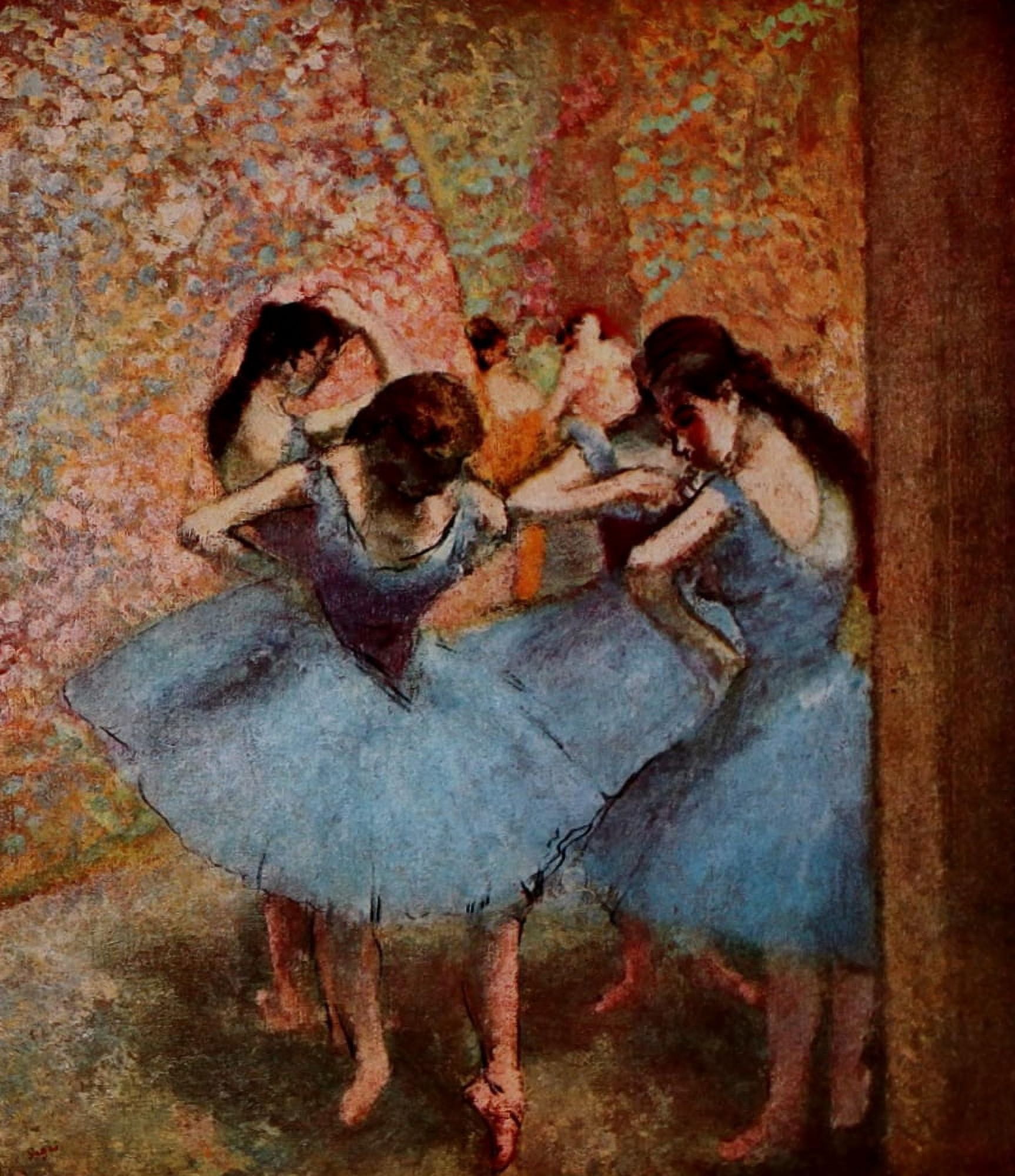 Dancing girls in blue Canvas Art - Edgar Degas (24 x 36)