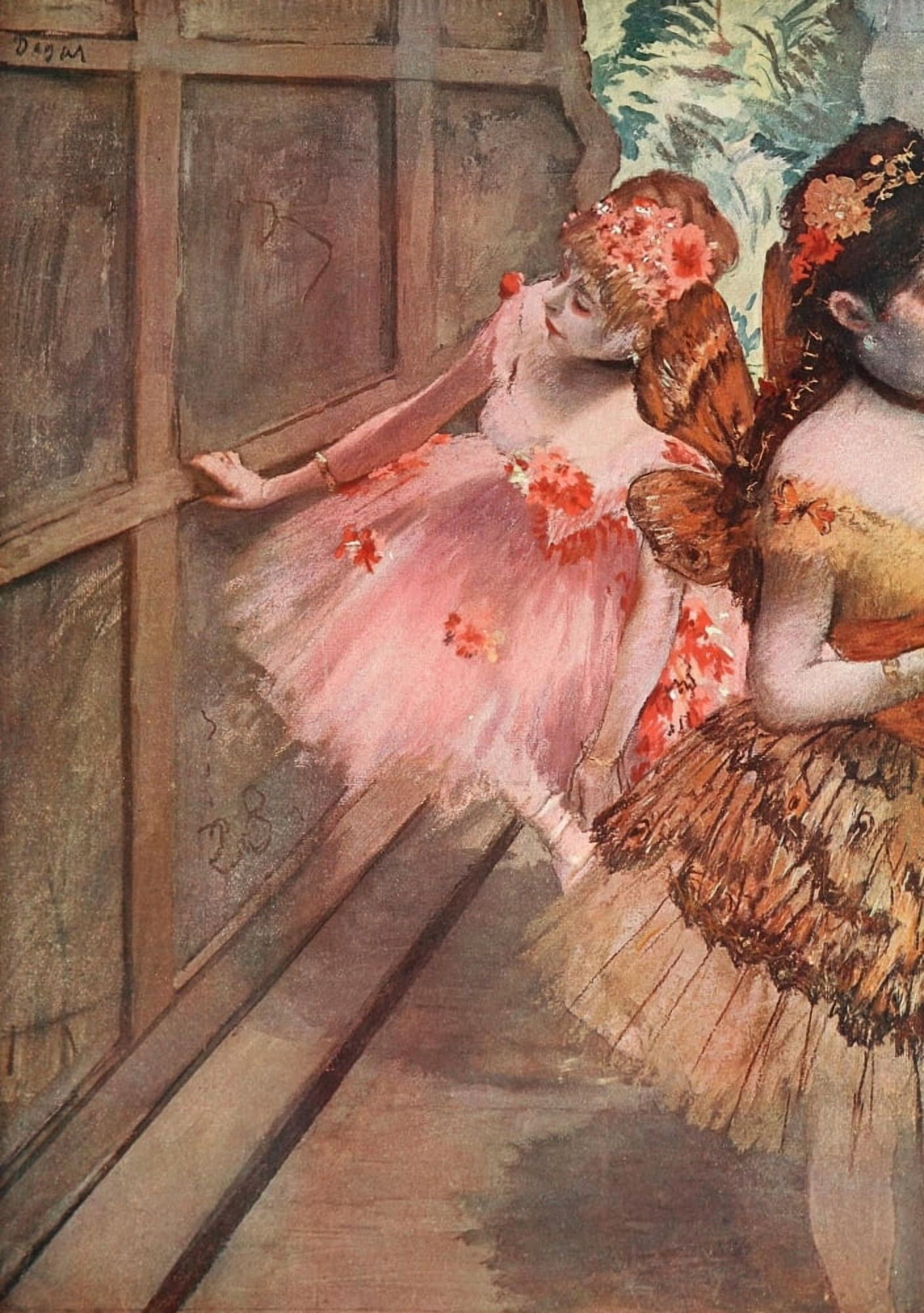 Dancing girls in the wings Canvas Art - Edgar Degas (24 x 36)