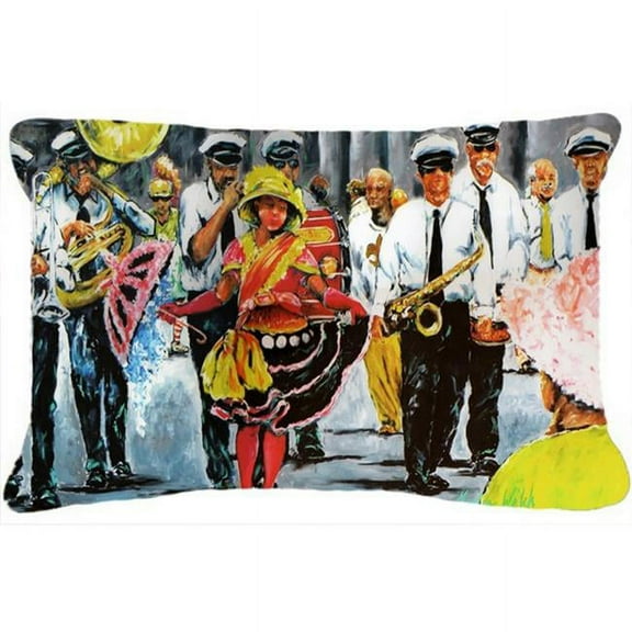 Dancing in the Streets Mardi Gras Fabric Decorative Pillow