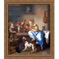 thumbnail image 1 of Dancing lesson 28x32 Large Gold Ornate Wood Framed Canvas Art by Jan Steen, 1 of 2