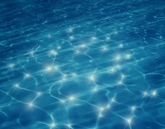 Dancing lights under deep blue water Canvas Art - Panoramic Images (36 x 29)