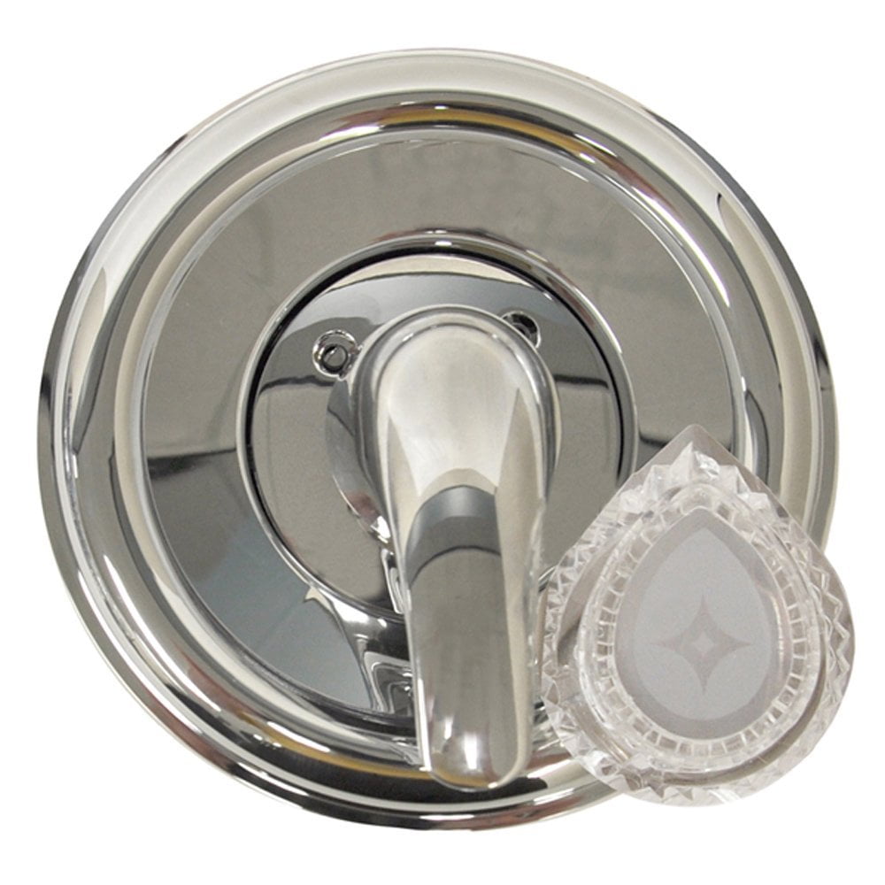 Chrome Wall-Mounted Tub/Shower Trim Kit with Lever Handle