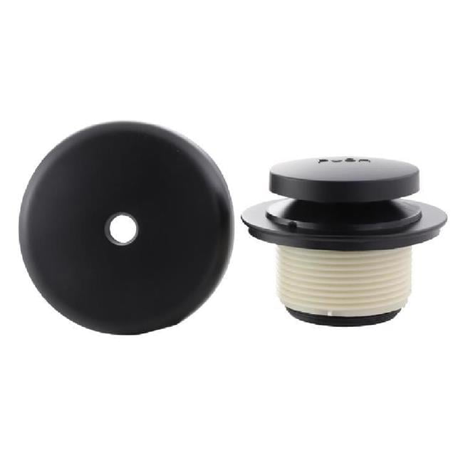 Matte Black Brass Touch-Toe Tub Drain Trim Kit