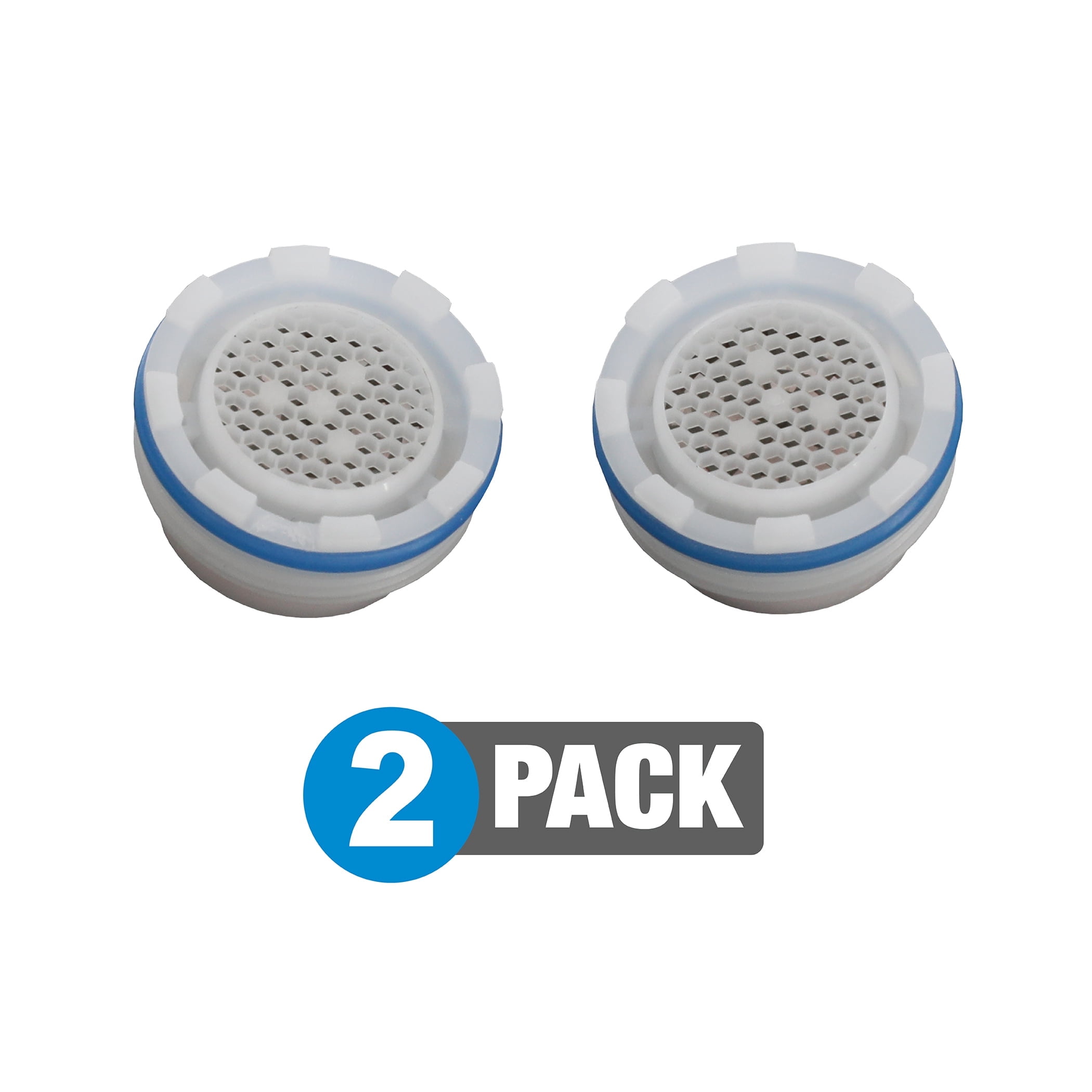 White Plastic Junior Size Water Saving Faucet Aerator Insert, 2 Pack