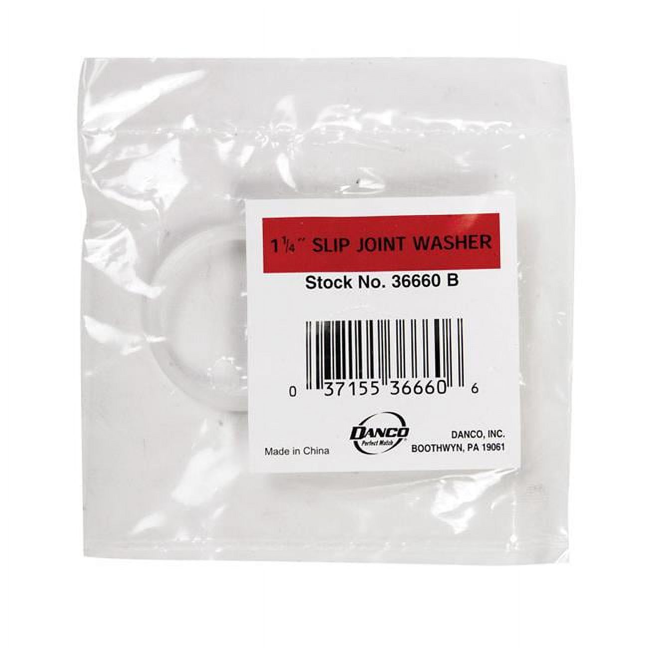 Danco 36660B Beveled Slip Joint Washer, NO 25, 11/4 in ID x 11/2 in OD x 1/4 in Thick