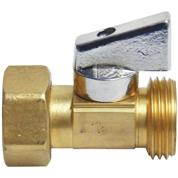 Danco Strait Stop Garden Hose Ball Valve - Heavy Duty Brass, 3/4" MGH x 3/4" FSGH