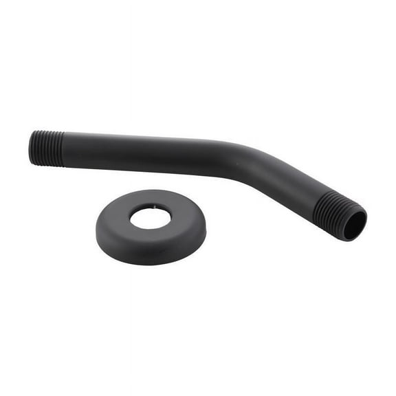 Danco 8 In Shower Arm with Flange in Matte Black, Durable, Wall Mount, 1 Pack, 1 Size
