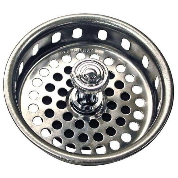 Danco 80900 Basket Strainer with Rubber Stopper, Chrome