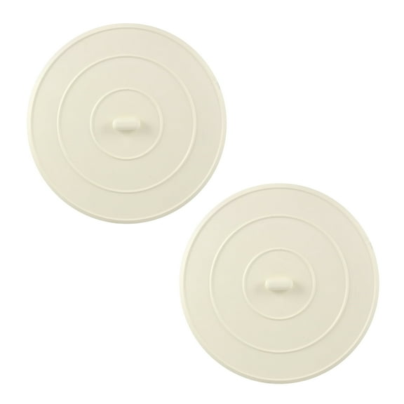 Danco 89042P 5 in. Flat Suction Bathroom or Kitchen Sink and Tub/Shower Stopper in White (2-Pack)