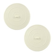 Danco 89042P 5 in. Flat Suction Bathroom or Kitchen Sink and Tub/Shower Stopper in White (2-Pack)