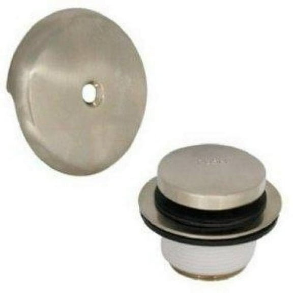 Danco 2-3/4 in. Brushed Nickel Gray Round Brass Overflow Plate