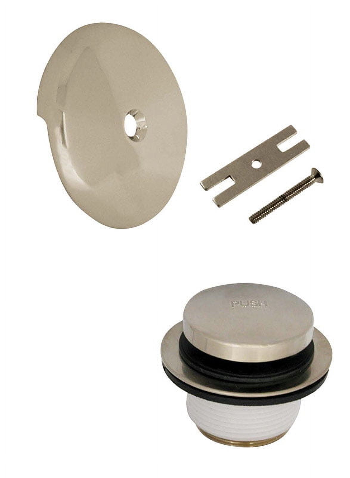 Brushed Nickel Round Tub/Shower Overflow Plate Kit