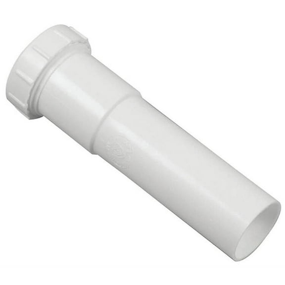 Danco 94029 Pipe Extension Tube, 1-1/4 in, 6 in L, Slip-Joint, Plastic, White
