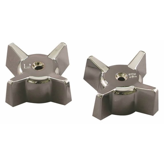 Danco 88090 Faucet Handle, Cross, Specifications: 2.7 in OD, 1-1/2 in Dia Base, Zinc, Chrome Plated