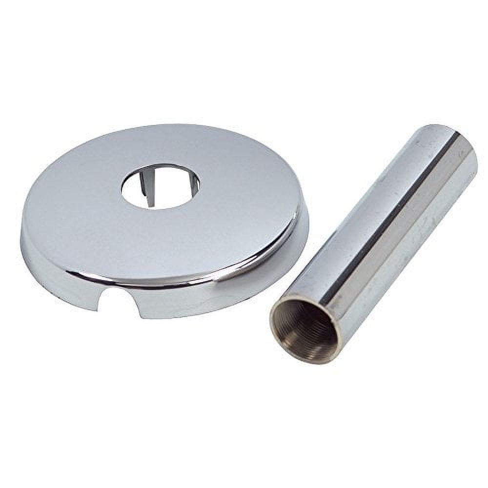 Chrome Brass Flange Repair Ring with Sleeve, 4.04 in